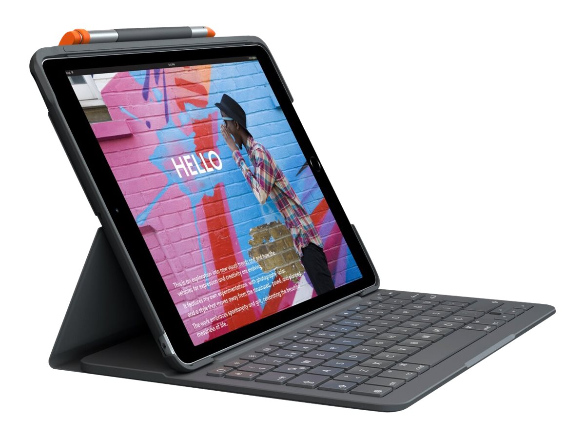 Logitech Slim Folio Gris Bluetooth QWERTY Danois, Finlandais, Norvgien, Sudois