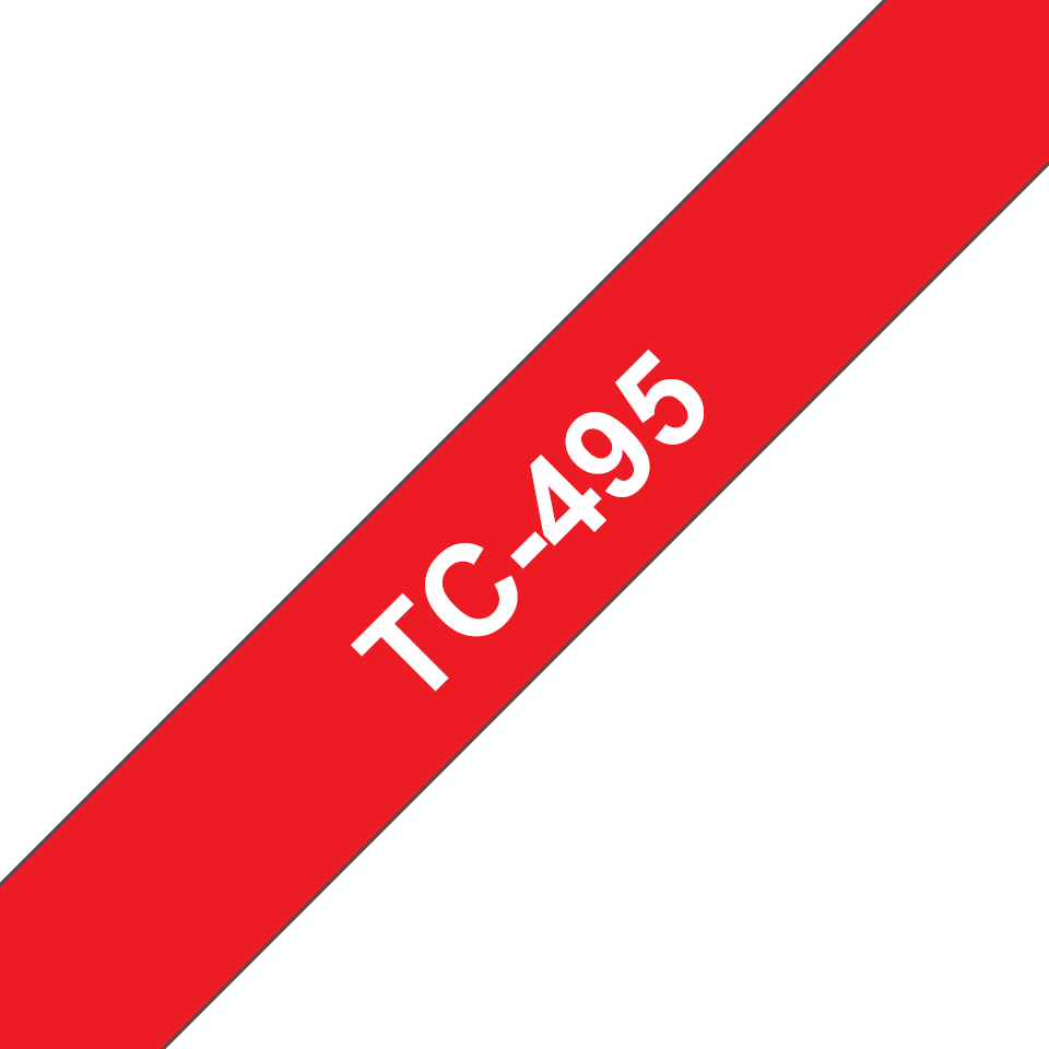 Brother TC-495 - laminiertes Band - Wei� auf Rot - f�r P-Touch PT-2000, PT-3000, PT-500, PT-5000, PT-8E