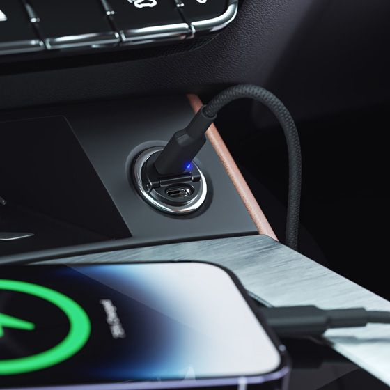 ALOGIC CRCC30 Caricabatterie per dispositivi mobili Cuffie, Auricolare, Smartphone, Orologio intelligente, Tablet Grigio Accendisigari Ricarica rapida Auto