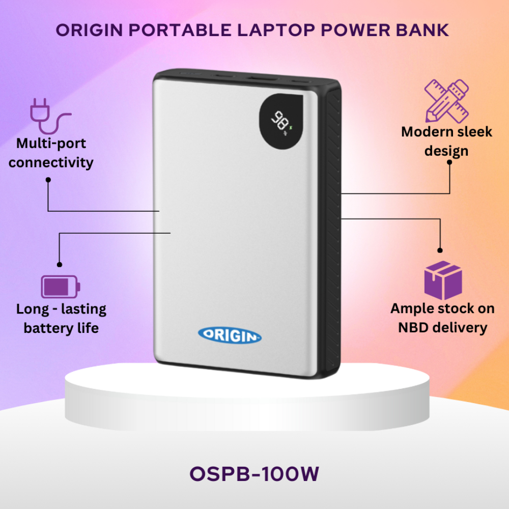 Origin Storage OSPB-100W banque dalimentation �lectrique Lithium-Ion (Li-Ion) 20000 mAh Argent