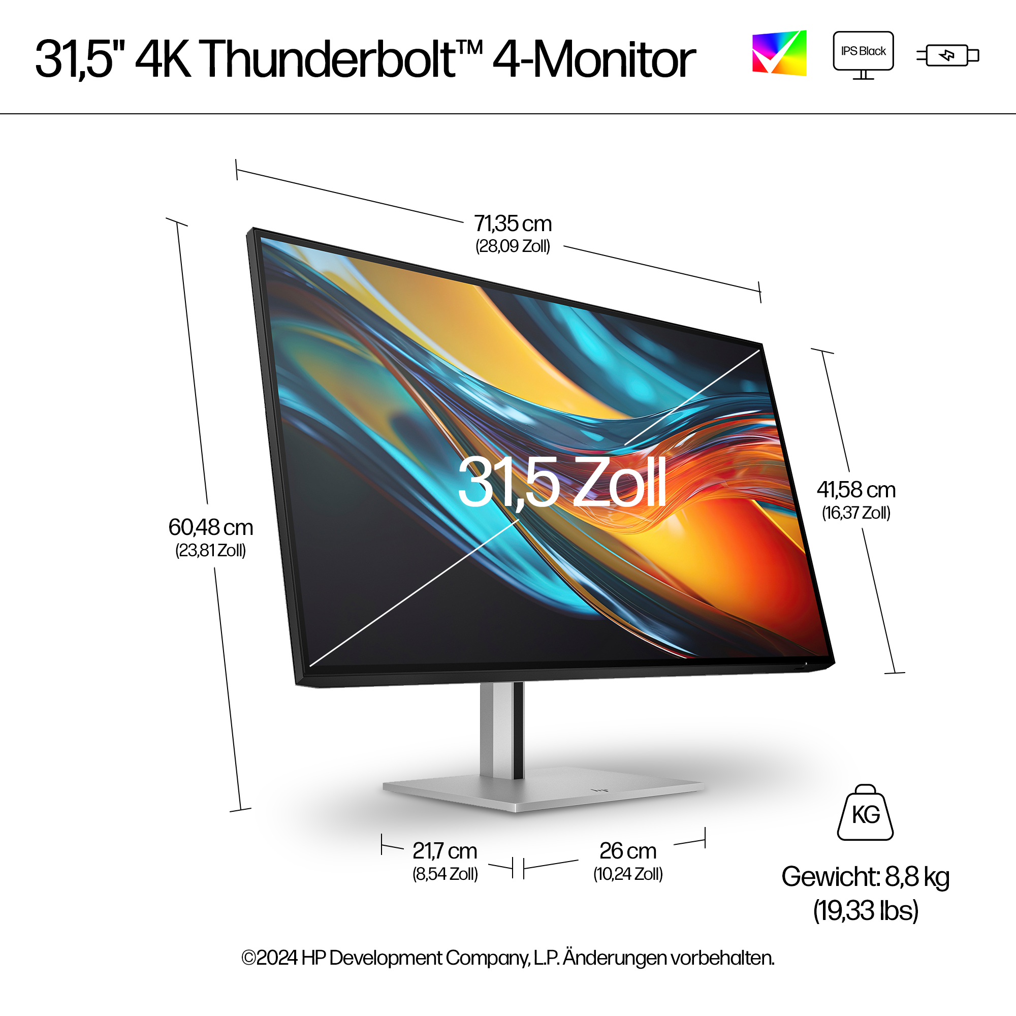 HP Monitor 4K serie 7 Pro de 31,5 pulgadas Thunderbolt 4 - 732pk