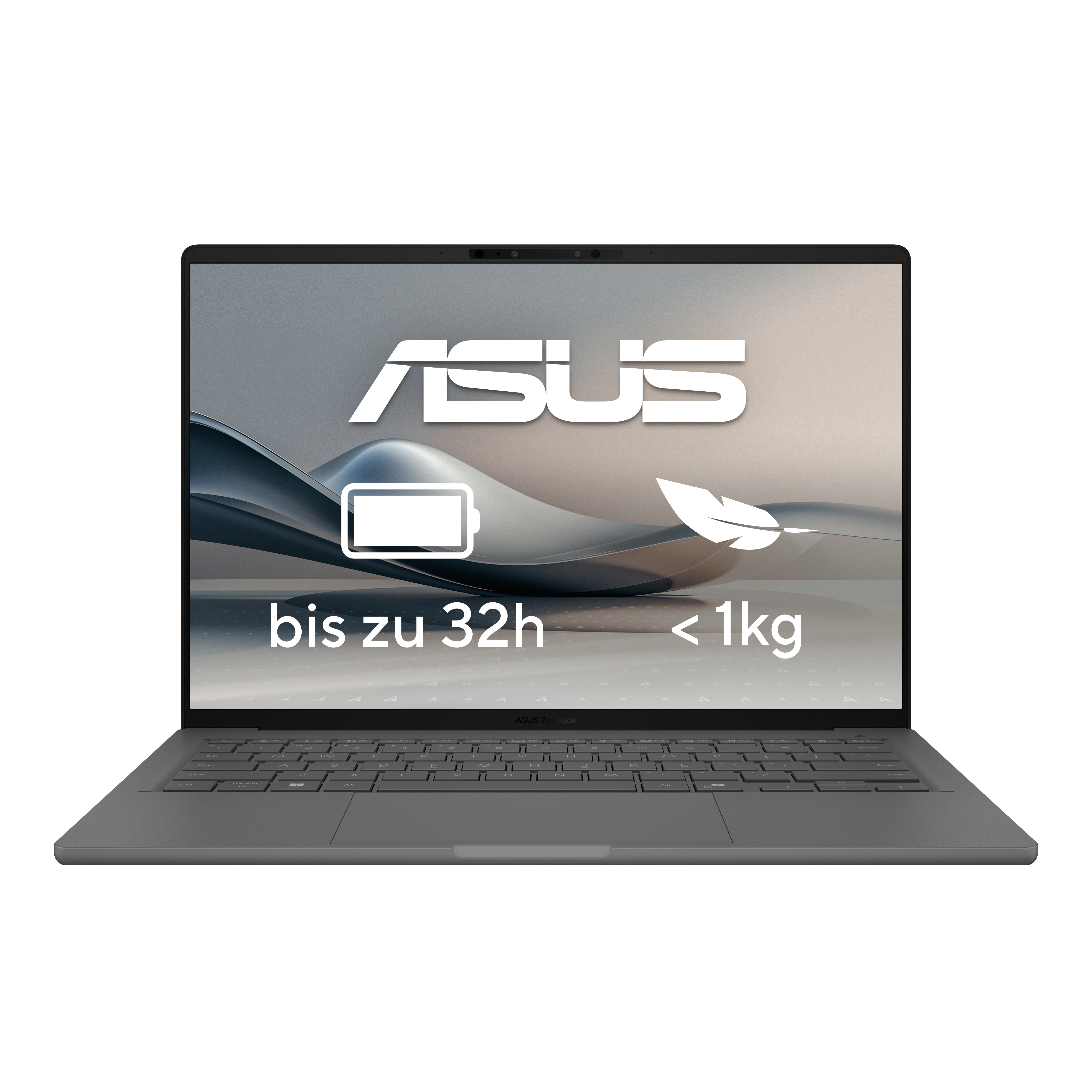 ASUS Zenbook A14 UX3407RA-QD011W Copilot+ PC Qualcomm Snapdragon X1E-78-100 Ordinateur portable 35,6 cm (14) WUXGA 32 Go LPDDR5x-SDRAM 1 To SSD Wi-Fi 7 (802.11be) Windows 11 Home Allemand Gris
