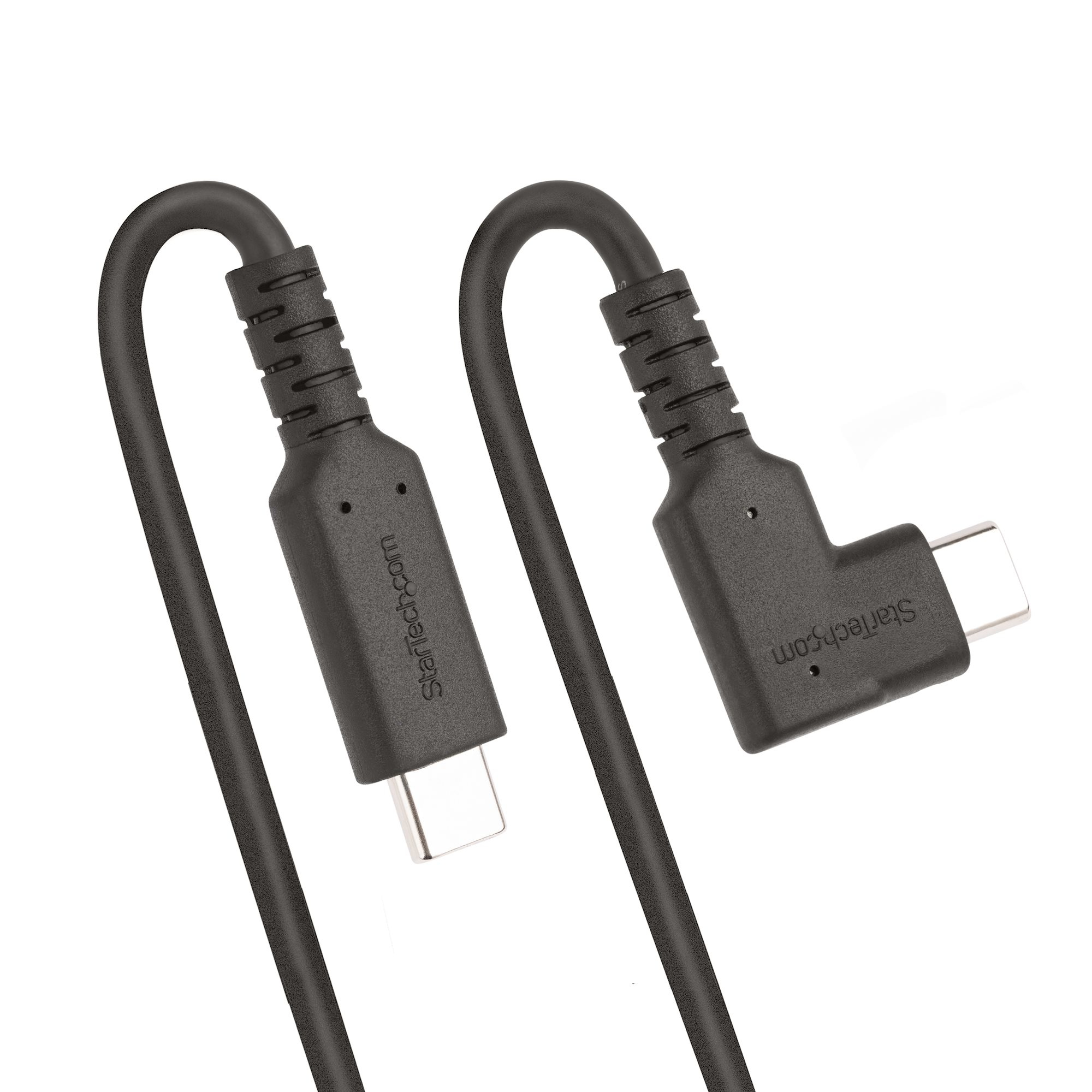 StarTech.com RUSB31CC50CMBR  StarTech.com 1.6ft (50cm) Rugged Right Angle  USB-C Cable, USB 3.2 Gen 2 (10 Gbps), Full-Featured USB C to C Data  transfer Cable, 4K 60Hz DP Alt Mode, 100W Power