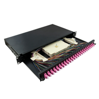 LogiLink 19 Komplett bestckte Spleiboxen LC-DX Multi Mode OM4 1HE schwarz - Patch-Panel