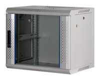 Rockstable 9 HE 19 Wandschrank mit Glastr in Wei - Wandmontiertes Regal - 9U - 60 kg - Sperrschloss - Wei