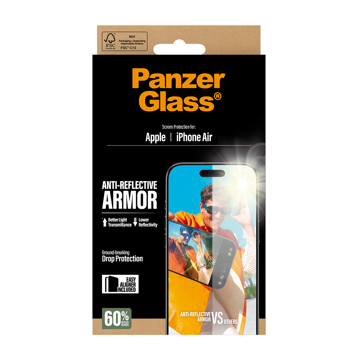 PanzerGlass Anti-Reflective Armor Screen Protector iPhone 17 Air w. EasyAligner