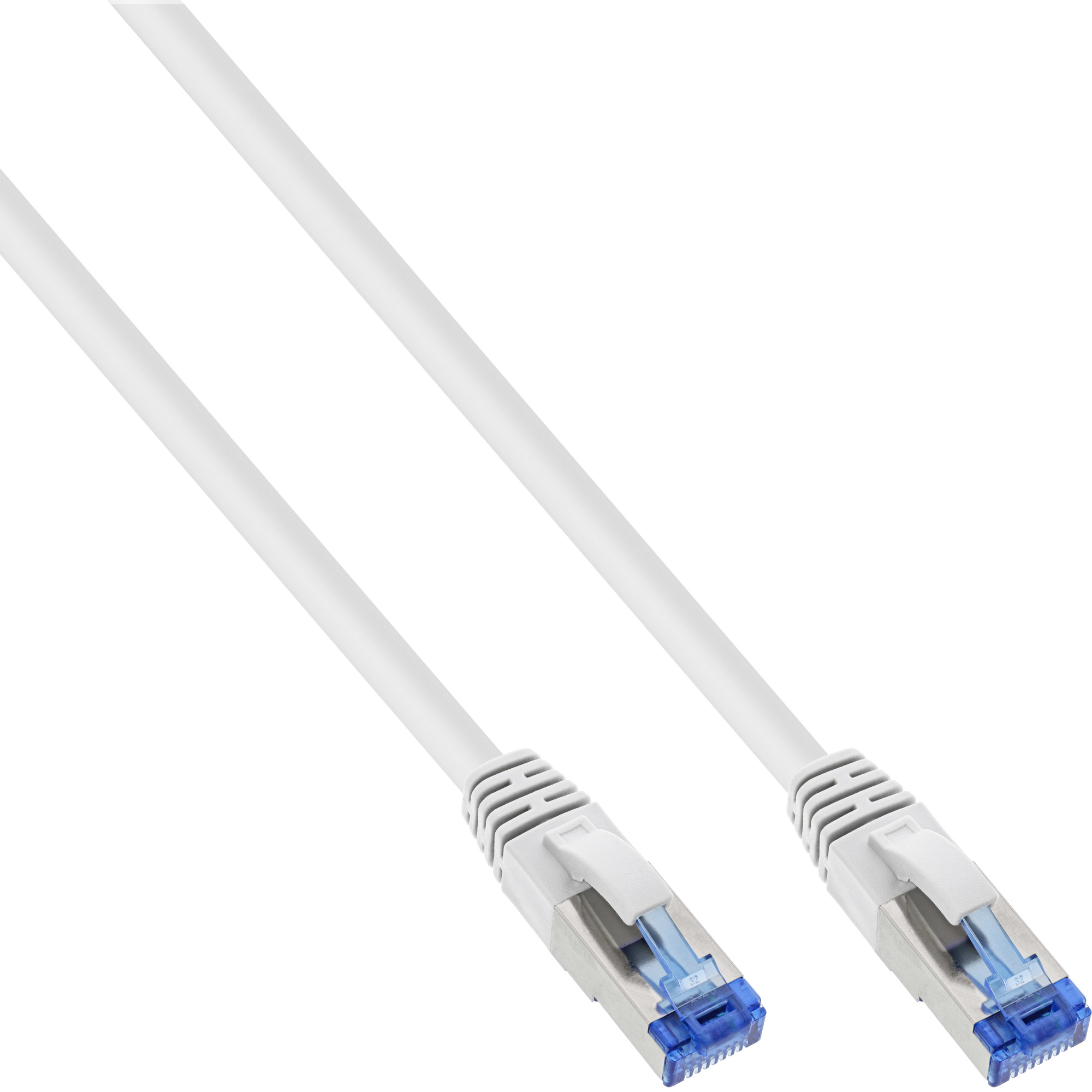 InLine Patch Cable S/FTP PiMF Cat.6A halogen free 500MHz white 0.25m