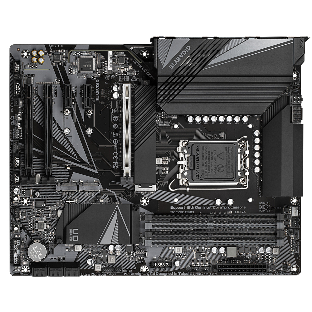 Gigabyte Z690 UD DDR4 - 1.0 - Motherboard - ATX - LGA1700-Sockel - Z690 Chipsatz - USB-C Gen1, USB 3.2 Gen 1, USB 3.2 Gen 2, USB-C Gen 2x2 - 2.5 Gigabit LAN - Onboard-Grafik (CPU erforderlich)