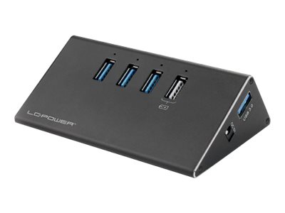 LC-Power LC-HUB-ALU-2B-4 hub & concentrateur USB 3.2 Gen 1 (3.1 Gen 1) Type-A 5000 Mbit/s Noir