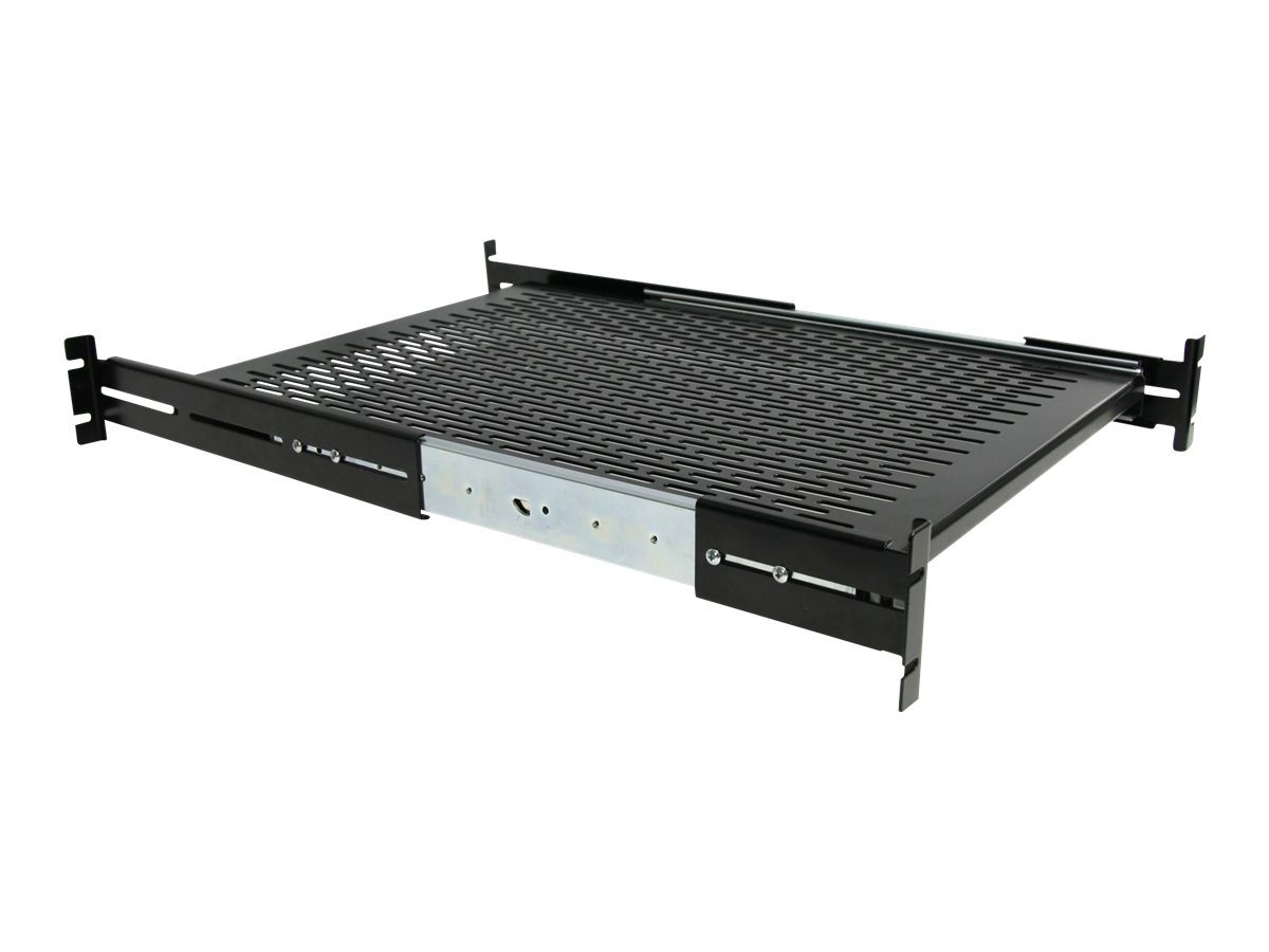 StarTech.com 2HE ausziehbarer Rack-Fachboden belftet - 22.7kg - 19 Serverschrank Rack-Shelf - Schwarz - Rack - Regal - 1U - 48.3 cm (19)