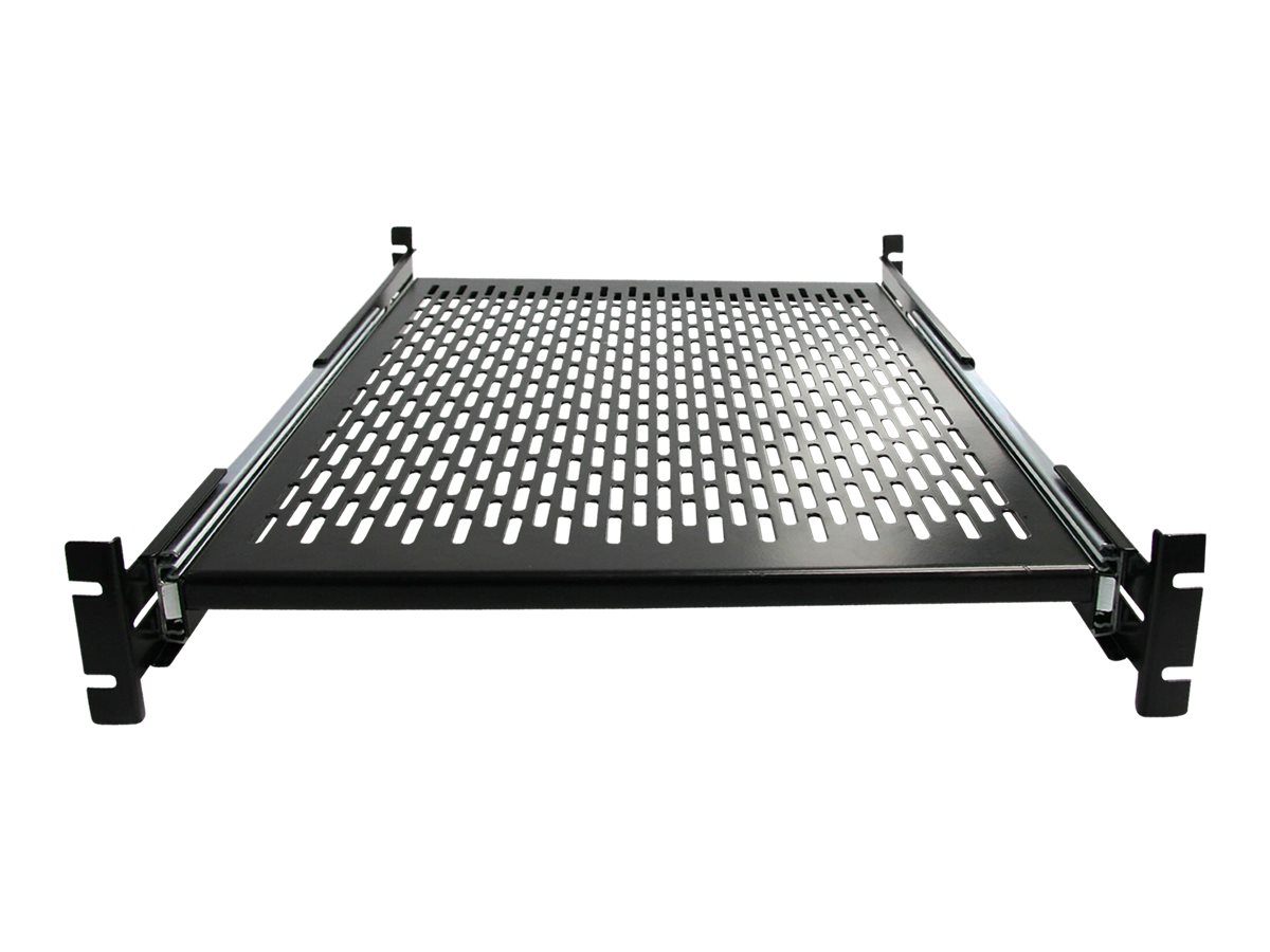 StarTech.com 2U Adjustable Mounting Depth Vented Sliding Rack Shelf