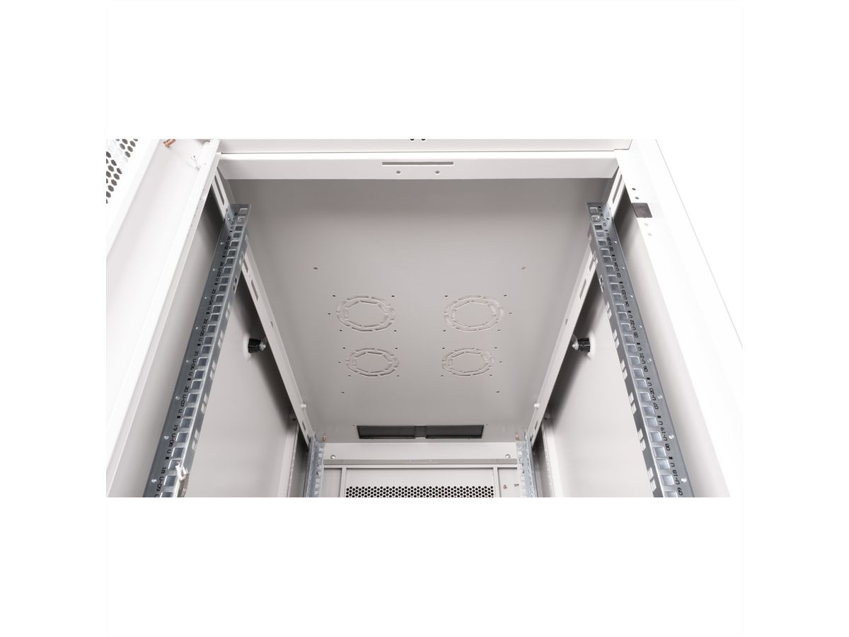 ROLINE Basic - Schrank Netzwerkschrank - perforierte T�r, 600x1000 BxT - RAL 7035, Hellgrau - 26U - 48.3 cm (19)
