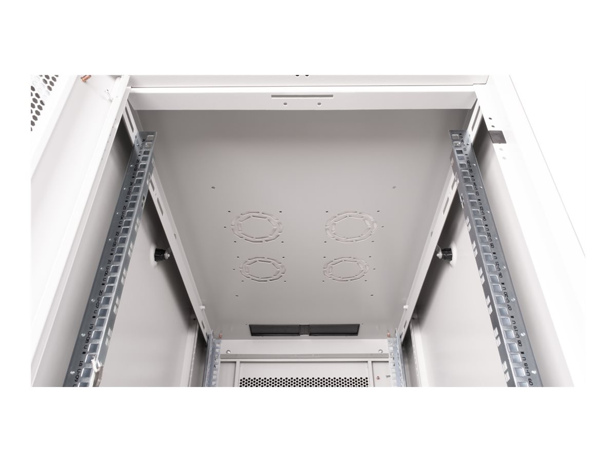 ROLINE Basic - Schrank Netzwerkschrank - perforierte T�r, 600x1000 BxT - RAL 7035, Hellgrau - 26U - 48.3 cm (19)
