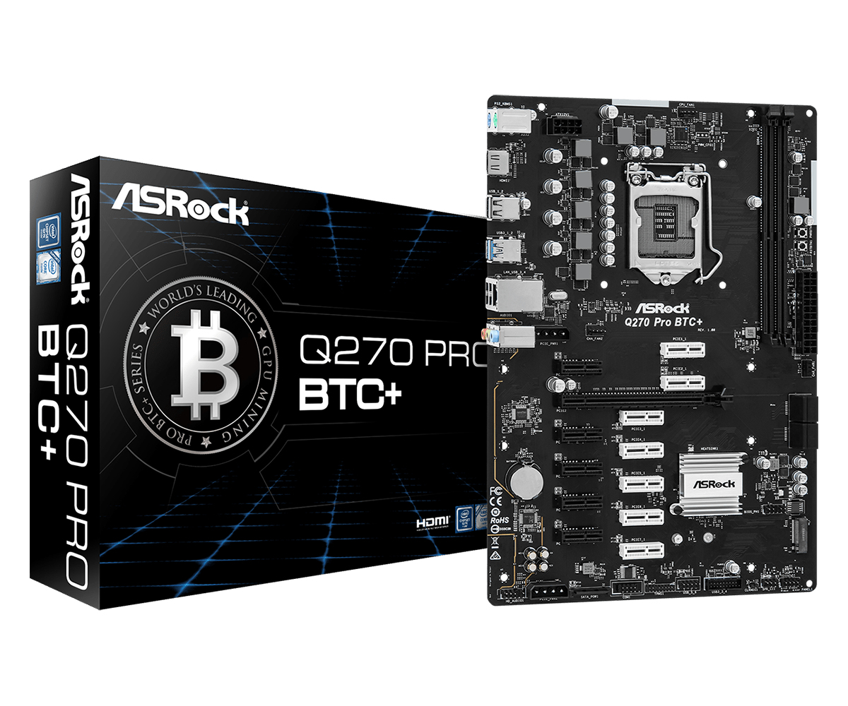 Asrock Q270 Pro BTC+ Intel� Q270 LGA 1151 (Emplacement H4) ATX