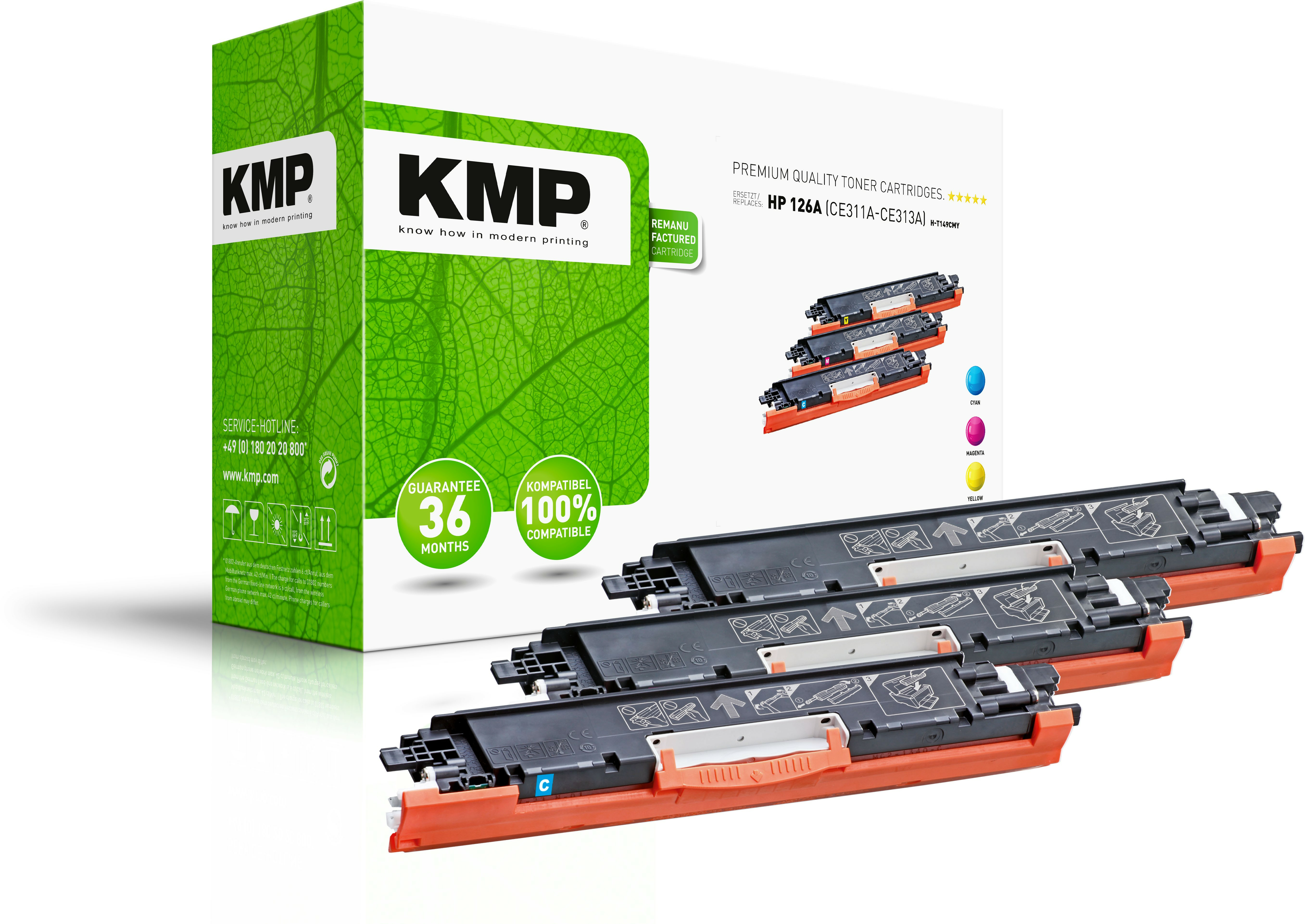 KMP MULTIPACK H-T149CMY - 3er-Pack - Gelb, Cyan, Magenta - kompatibel - Tonerpatrone (Alternative zu: HP 126A)