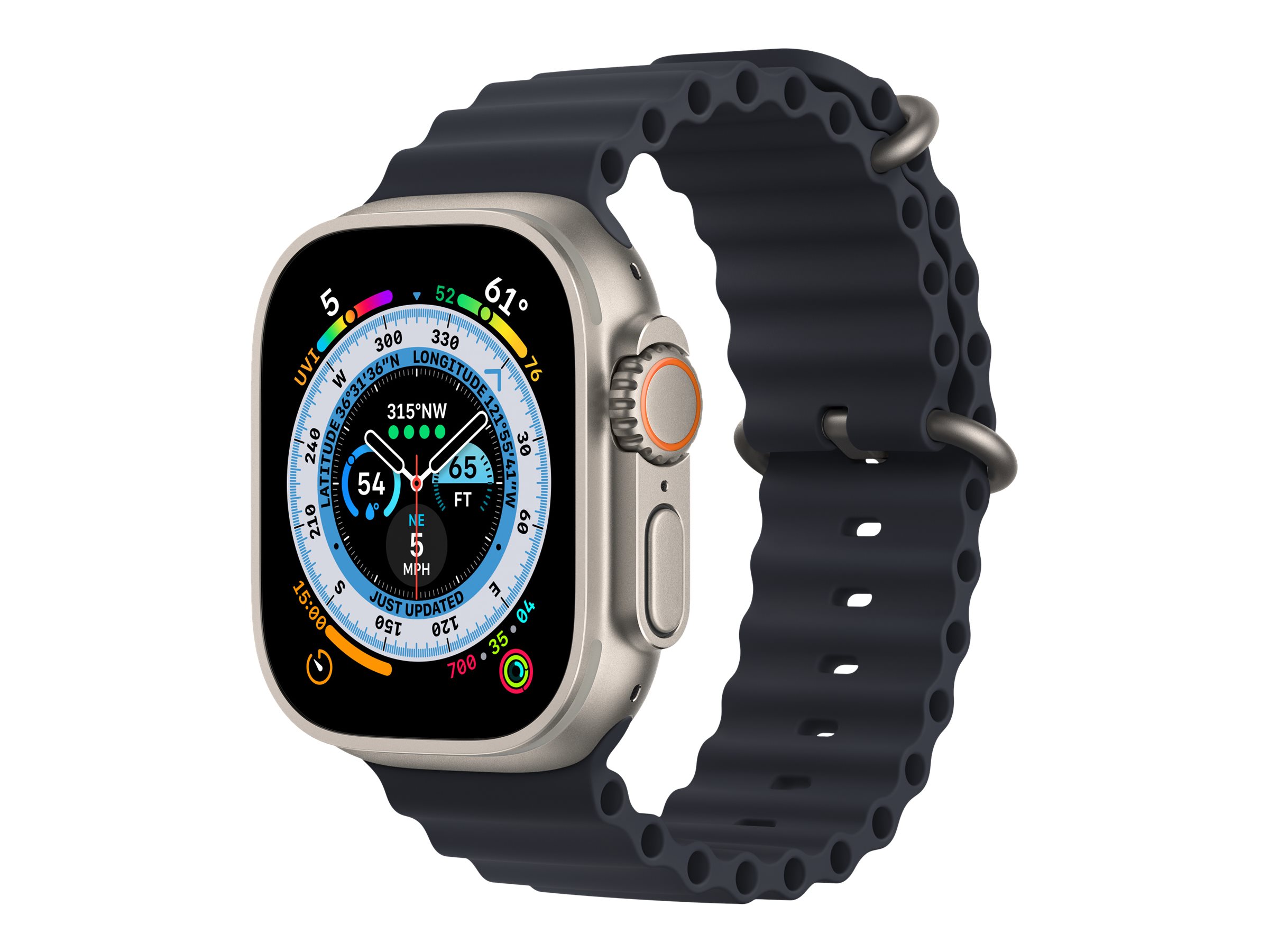 Apple Watch Ultra - 49 mm - Titan - intelligente Uhr mit Ocean band