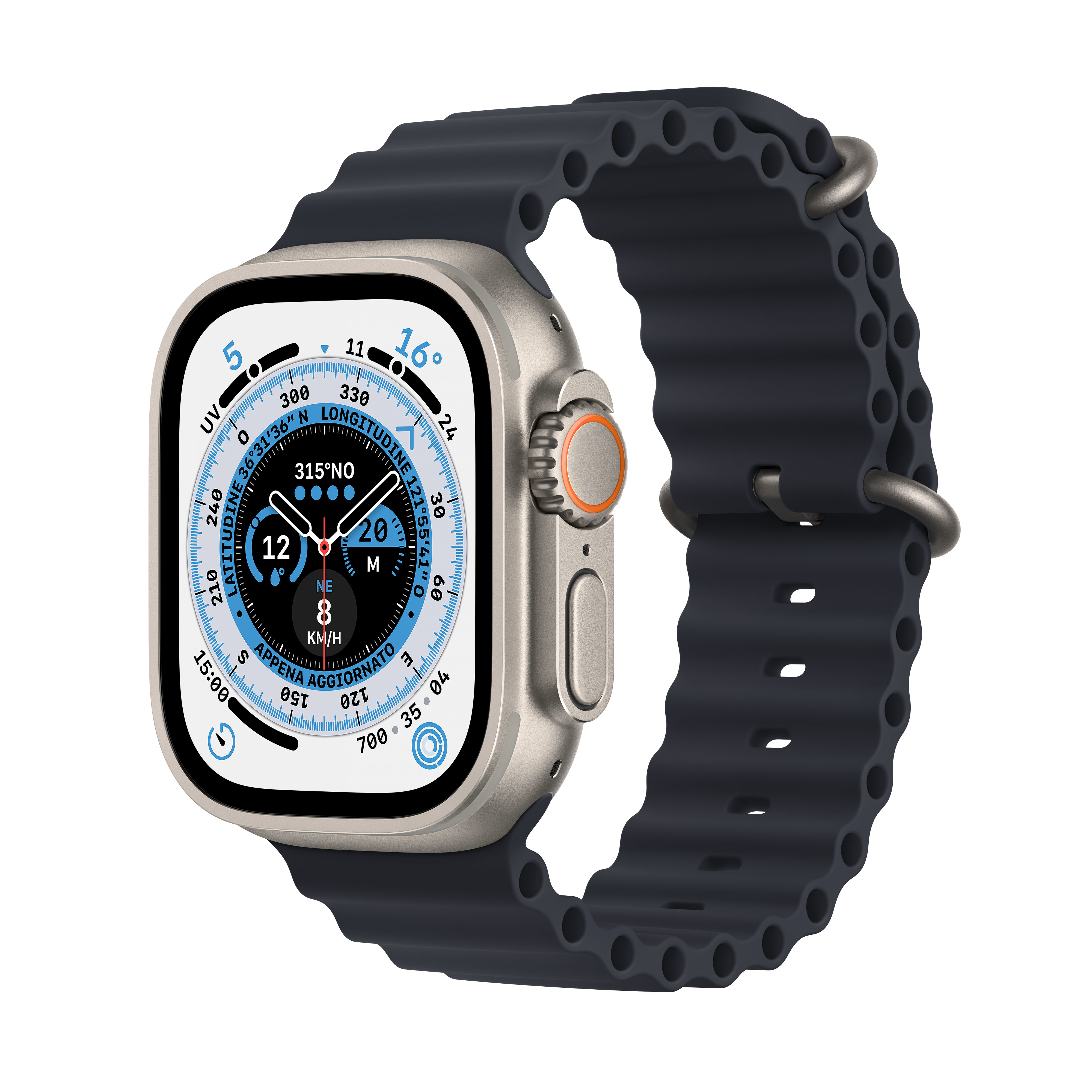 Apple Watch Ultra - 49 mm - Titan - intelligente Uhr mit Ocean band