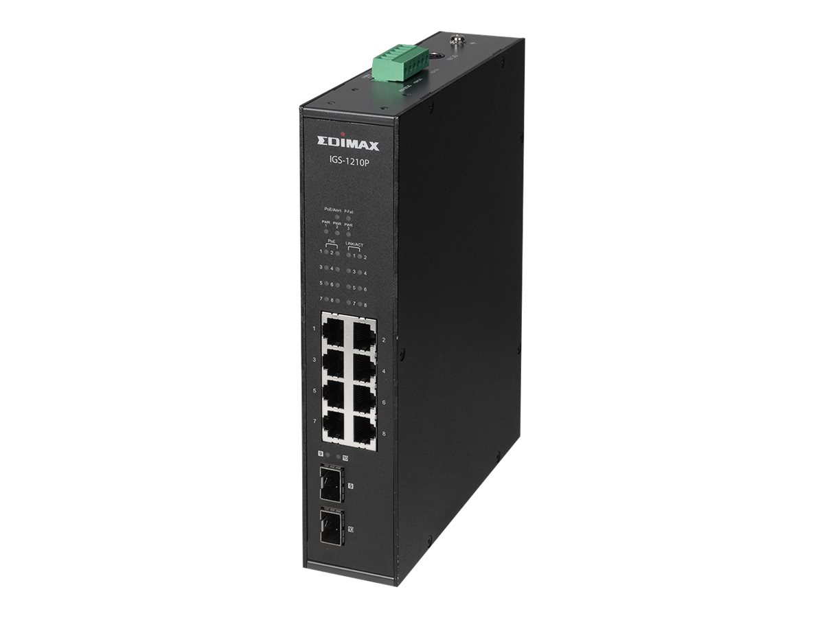 Edimax IGS-1210P commutateur rseau Non-gr Gigabit Ethernet (10/100/1000) Connexion Ethernet, supportant lalimentation via ce port (PoE) Noir