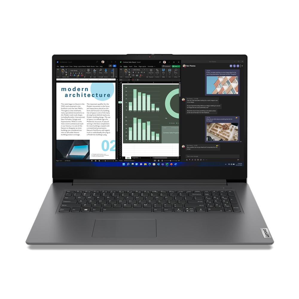 Lenovo V17 G4 IRU Intel� Core i7 i7-13620H Port�til 43,9 cm (17.3) Full HD 16 GB DDR4-SDRAM 512 GB SSD Wi-Fi 6 (802.11ax) Windows 11 Pro Alem�n Gris