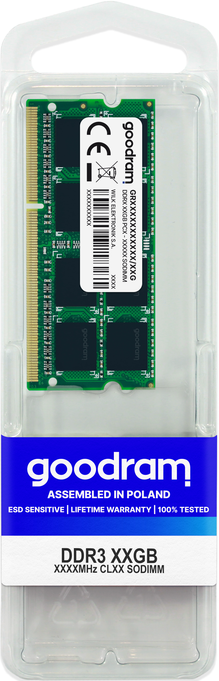 Goodram GR1600S3V64L11/8G memory module 8 GB 1 x 8 GB DDR3 1600 MHz