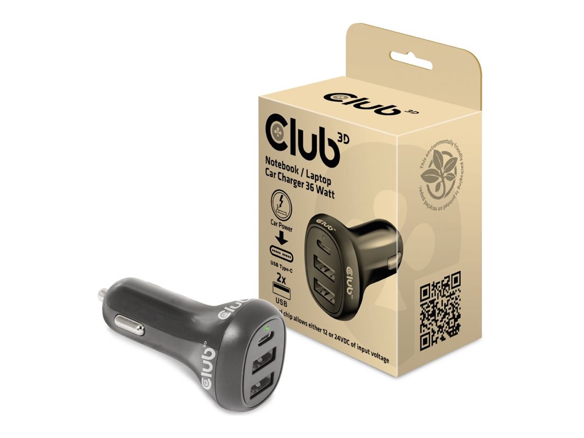 Club 3D USB KFZ-Ladegert 1xUSB C 2xUSB A 36W 12/24V retail