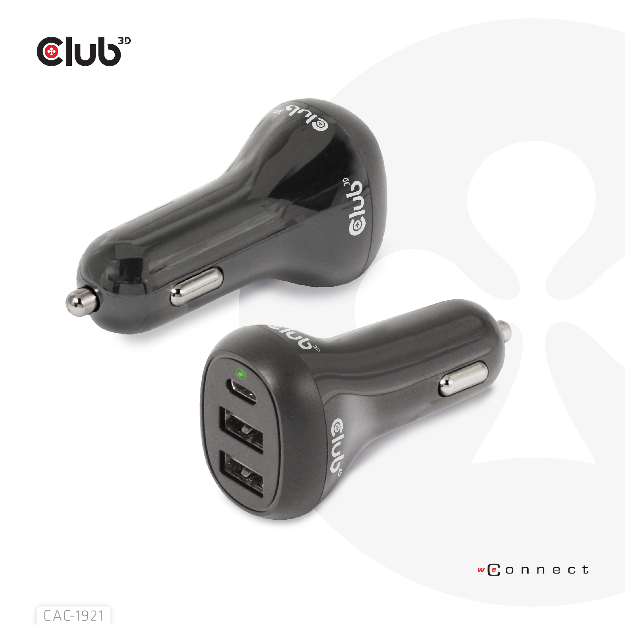 Club 3D USB KFZ-Ladeger�t 1xUSB C 2xUSB A 36W 12/24V retail