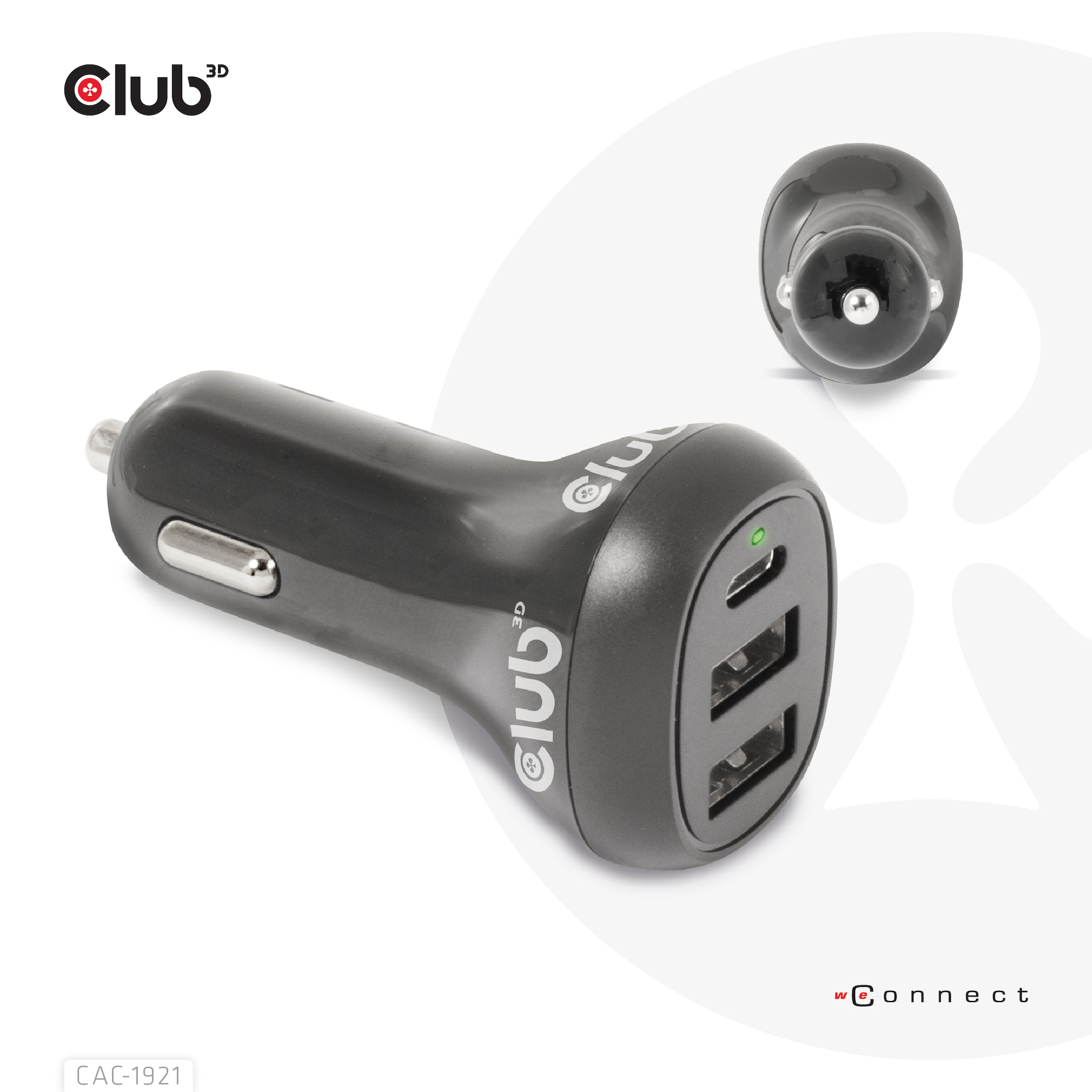 Club 3D USB KFZ-Ladeger�t 1xUSB C 2xUSB A 36W 12/24V retail