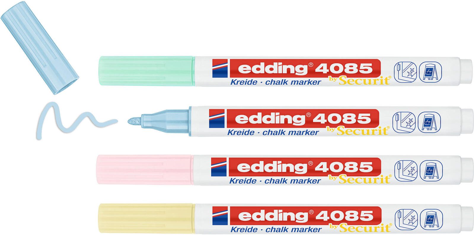 EDDING 4085/4P - Kreidemarker 1-2 mm Pastell 4er Pack
