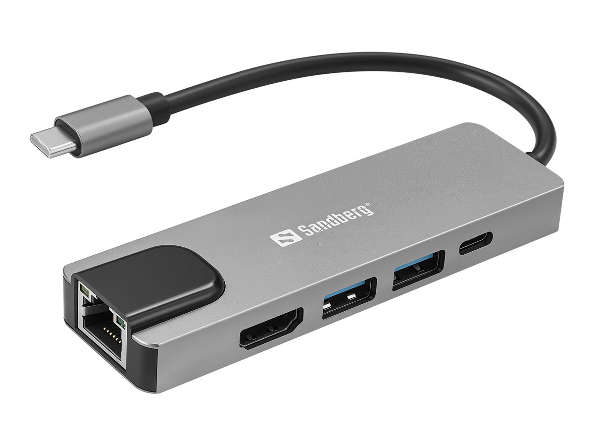 SANDBERG Dockingstation - USB-C - HDMI - 1GbE
