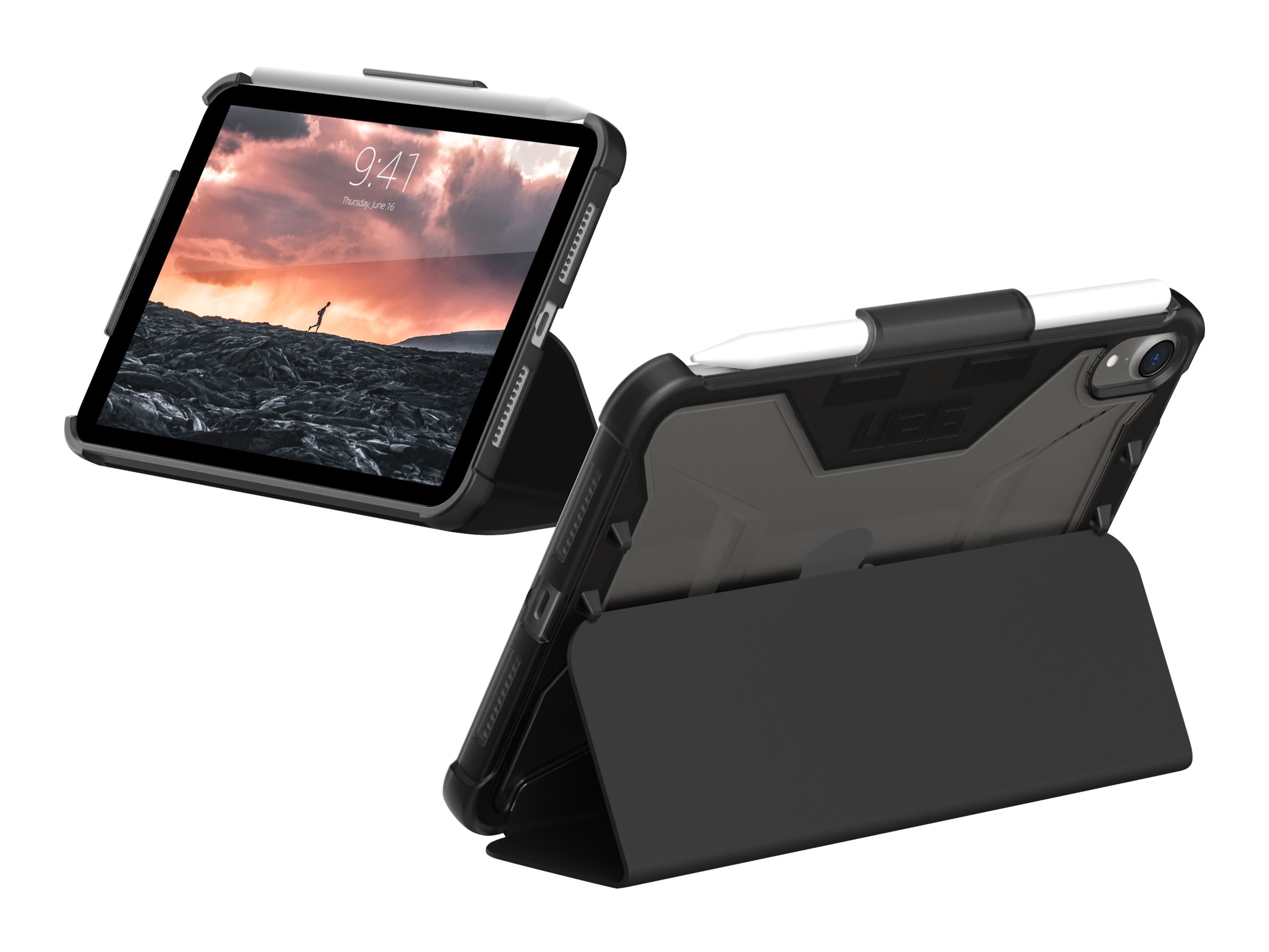 Urban Armor Gear UAG Rugged Case for iPad Mini (6th Gen, 2021) [8.3-inch] - Plyo Black/Ice - Flip-H�lle f�r Tablet - Schwarz, Ice - 8.3 - f�r Apple iPad mini (6. Generation)