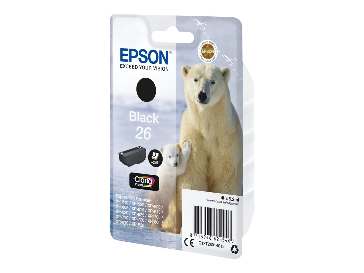 Epson 26 - 6.2 ml - Schwarz - Original - Blister mit RF- / aktustischem Alarmsignal