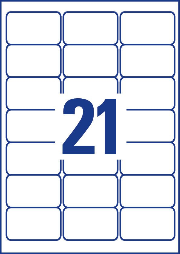 Avery Zweckform Avery - Klar - 63.5 x 38.1 mm 525 Etikett(en) (25 Bogen x 21)
