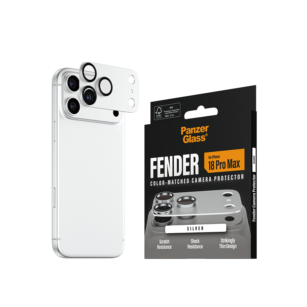 PanzerGlass Fender Protezione Fotocamere Silver iPhone 18 Pro Max