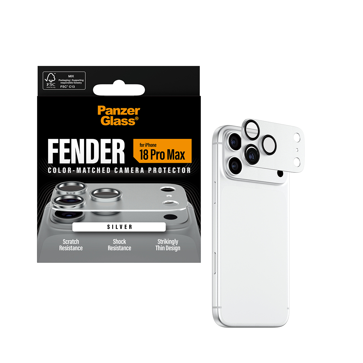PanzerGlass Fender Protezione Fotocamere Silver iPhone 18 Pro Max