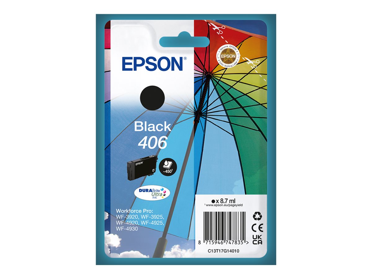 Epson Singlepack Black 406 Umbrella DURABrite Ultra Ink