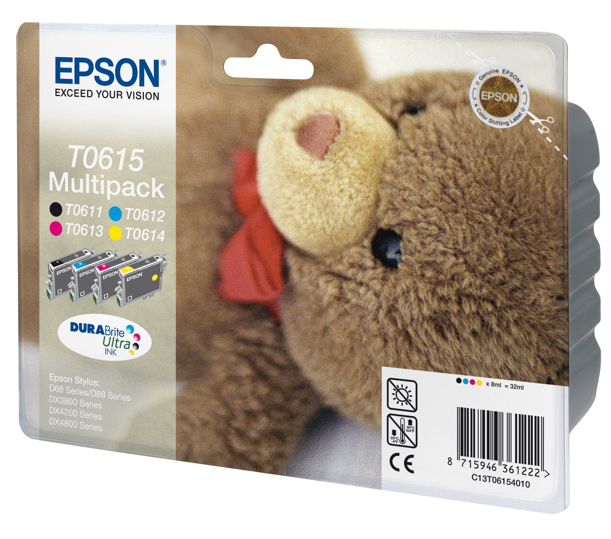 Epson Teddybear Multipack 4-colours T0615 DURABrite Ultra Ink