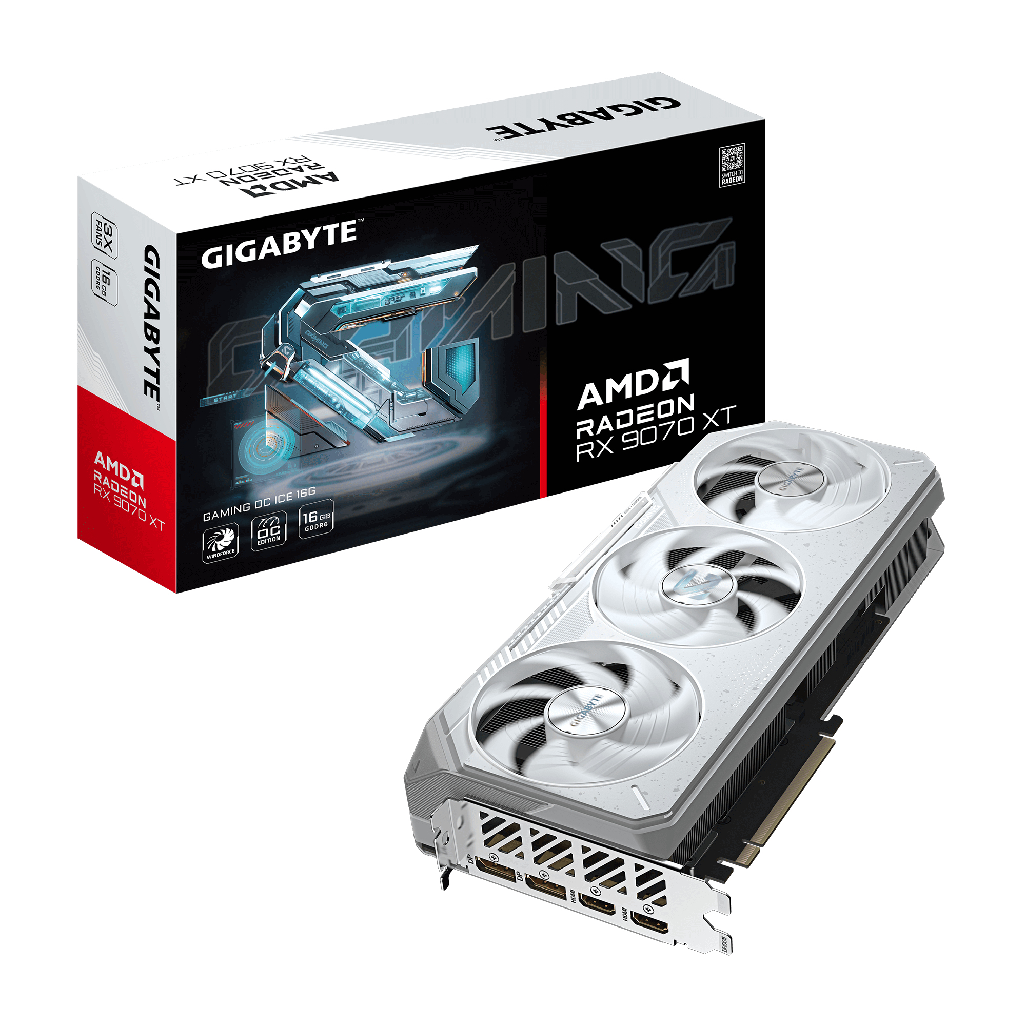 Gigabyte Radeon RX9070 XT Gaming OC ICE GDDR6 2xHDMI 2x - 16.384 MB