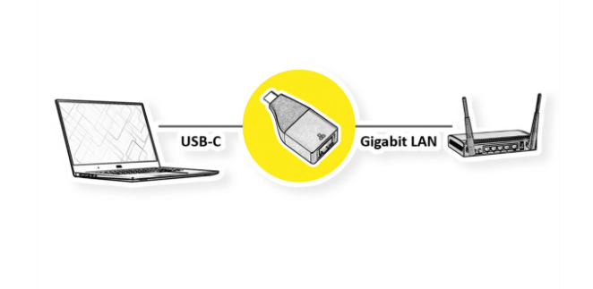 ROLINE 12.02.1110 changeur de genre de c�ble USB Type C RJ-45 Argent