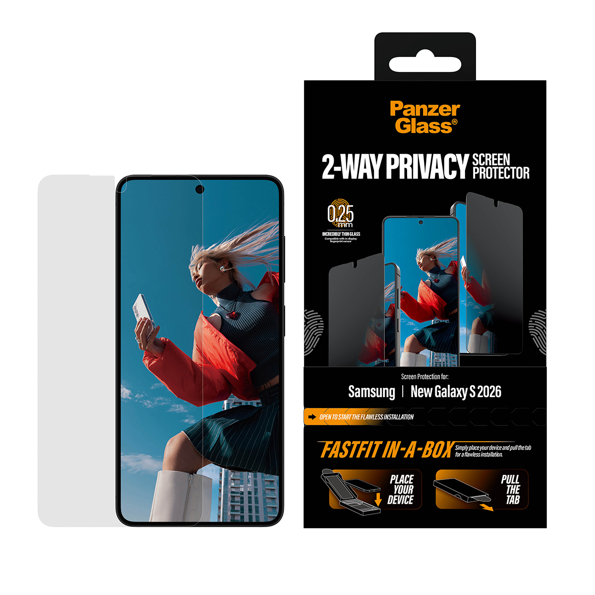 PanzerGlass 2-Way Privacy SCREEN PROTECTOR Samsung Galaxy S 2026 PRO Ultra-Wide Fit W. FASTFIT