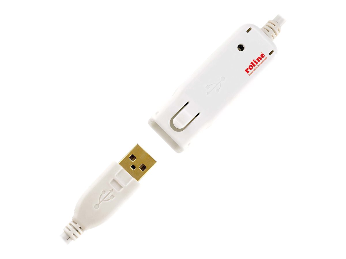 ROLINE USB 2.0 Active Repeater Cable for 12.04.1085 12 m Blanco