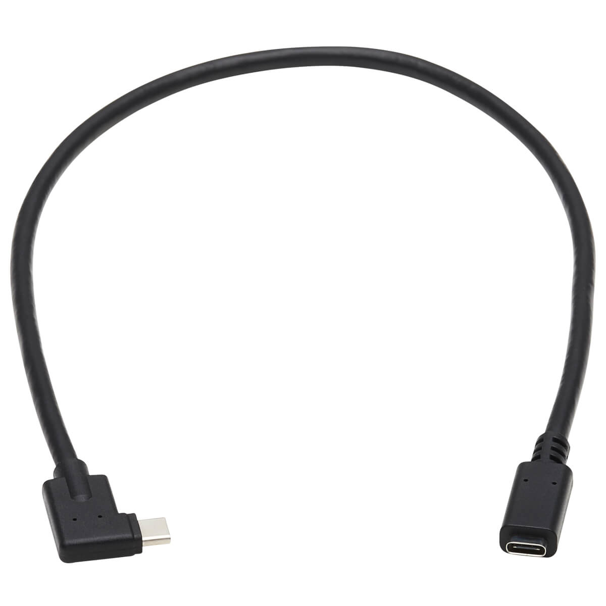 Tripp USB-C Extension Cable (M/F) - USB 3.2 Gen 2, Thunderbolt 3, 60W PD Charging, Right-Angle Plug, Black, 20 in. (0.5 m)