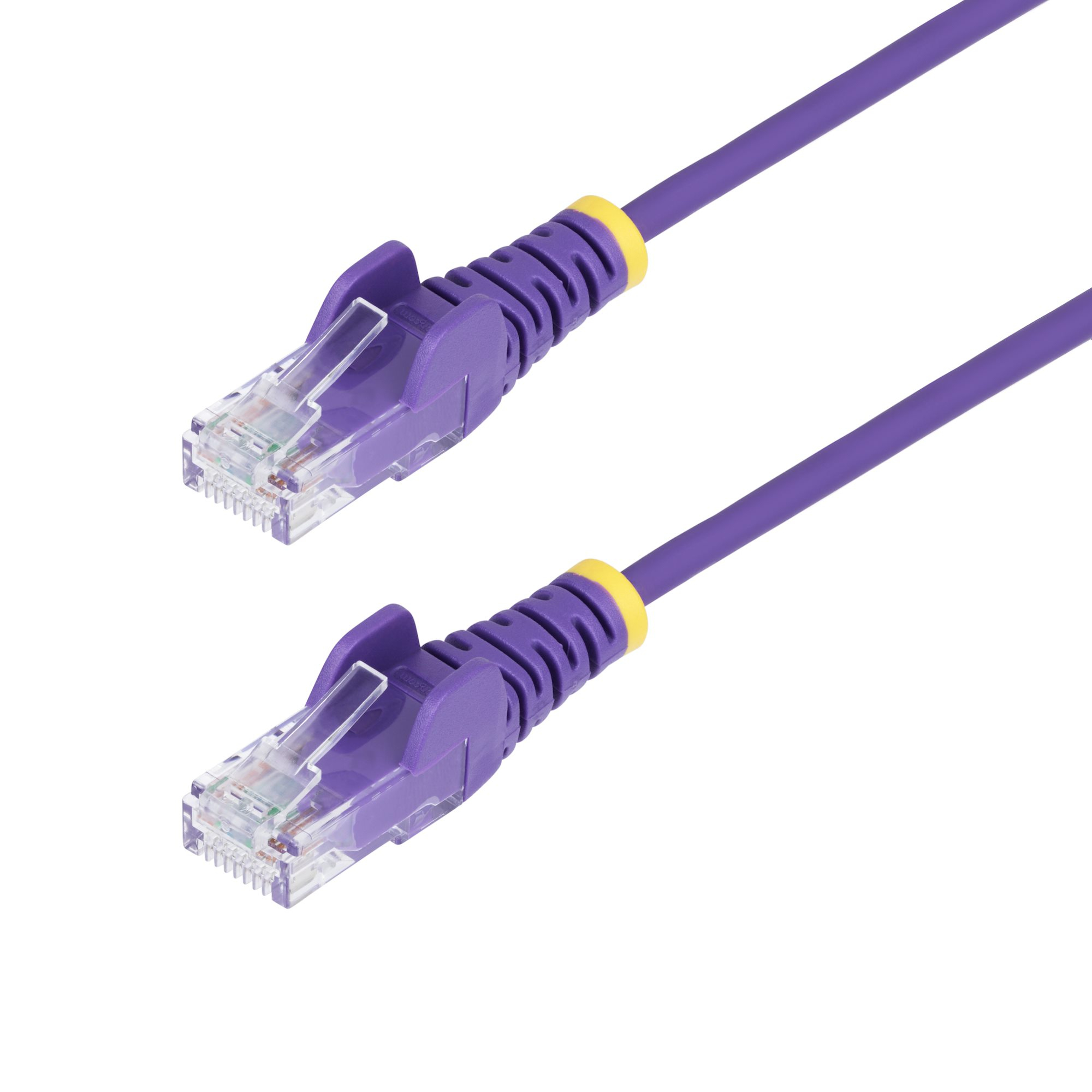 StarTech.com 25cm Purple Slim CAT6 Ethernet Cable, Snagless, 100W PoE, UTP, LSZH, 28AWG Pure Bare Copper Wire, Slim RJ45 Network Patch Cord w/Strain Reliefs, Individually Tested