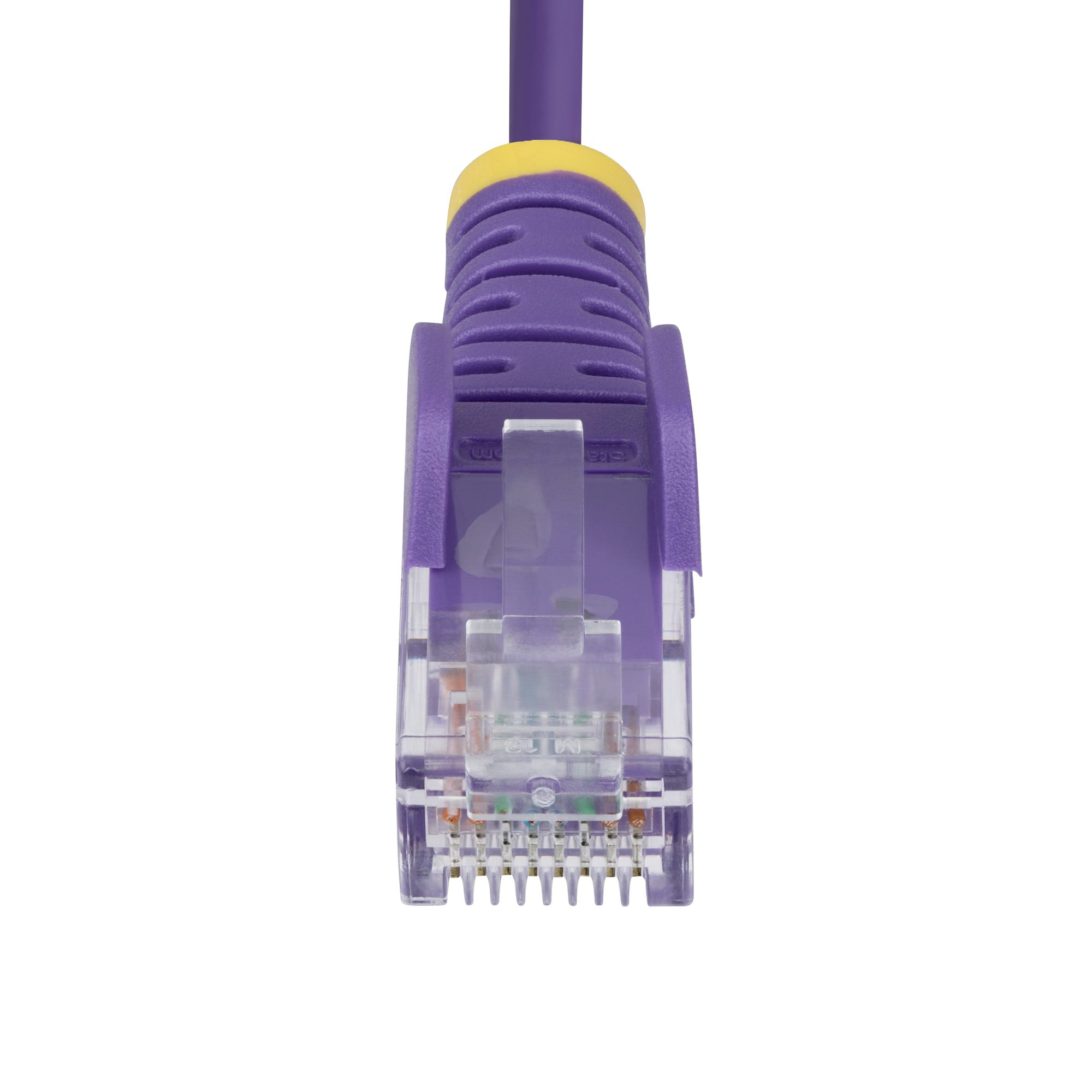 StarTech.com 25cm Purple Slim CAT6 Ethernet Cable, Snagless, 100W PoE, UTP, LSZH, 28AWG Pure Bare Copper Wire, Slim RJ45 Network Patch Cord w/Strain Reliefs, Individually Tested