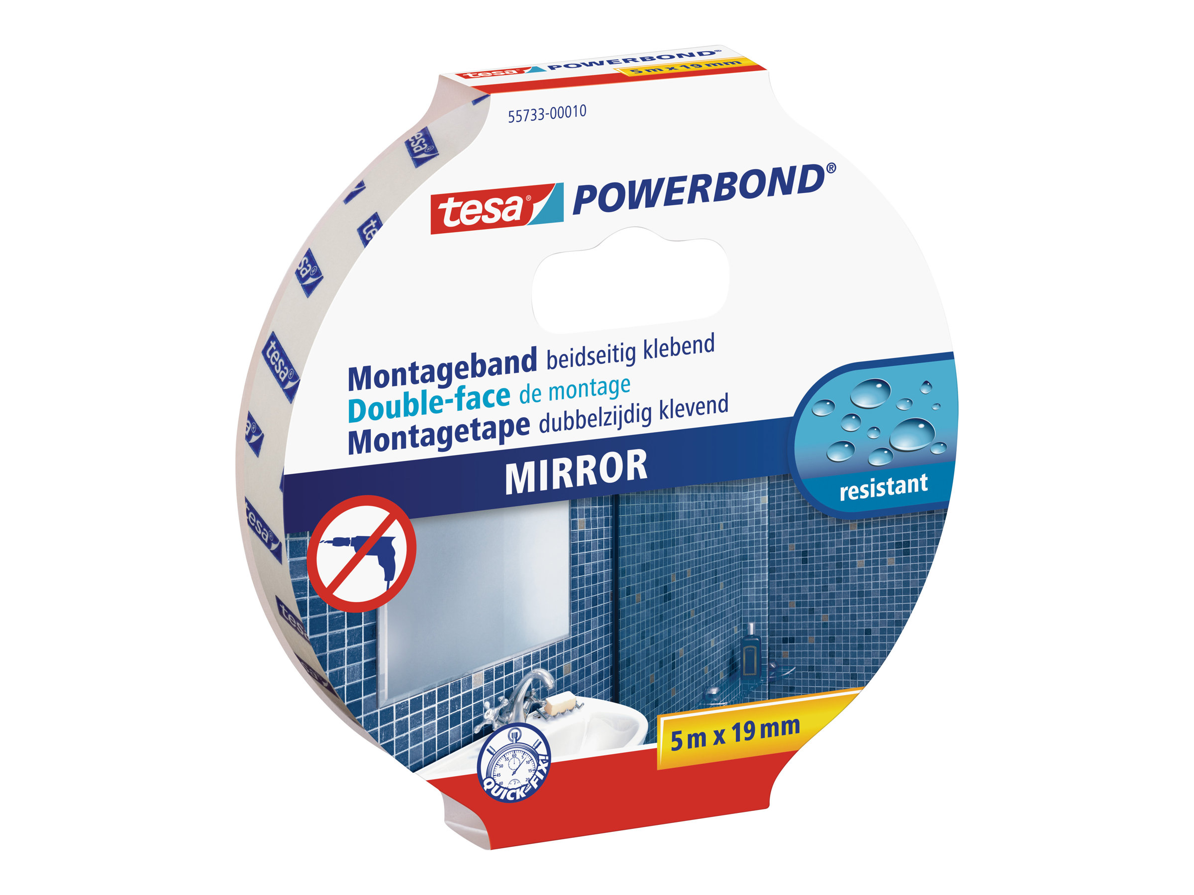 Tesa Powerbond Mirror - Doppelseitiges Klebeband