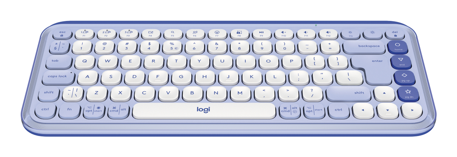 Logitech POP Icon Keys teclado Universal Bluetooth QWERTY Internacional de EE.UU. Lila, Blanco