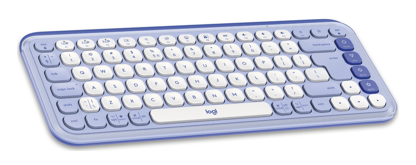 Logitech POP Icon Keys teclado Universal Bluetooth QWERTY Internacional de EE.UU. Lila, Blanco