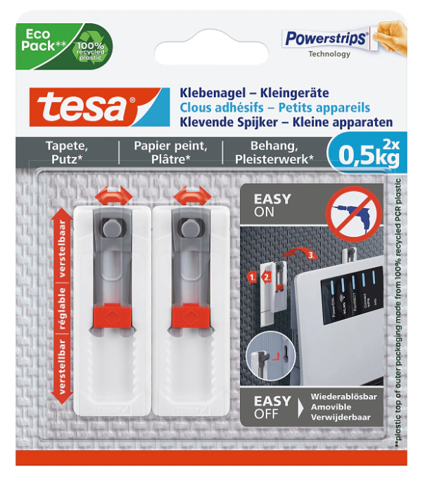 Tesa 77782-00000-01 Wandhalterung Drinnen Universalhaken Grau Wei� 2