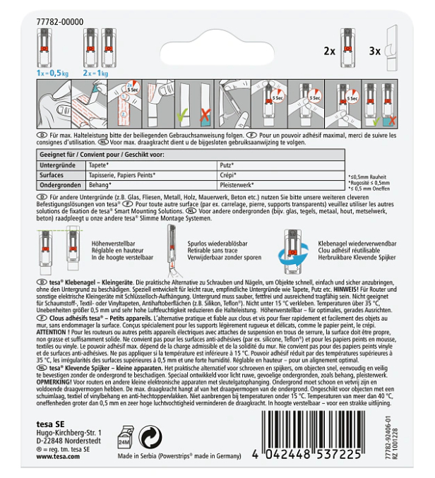Tesa 77782-00000-01 Wandhalterung Drinnen Universalhaken Grau Wei� 2