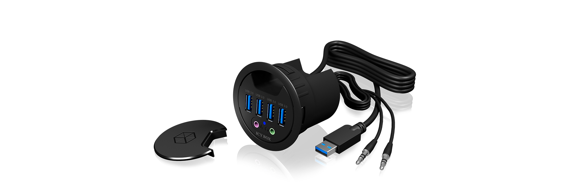 ICY BOX IB-HUB1403A 5000 Mbit/s Negro