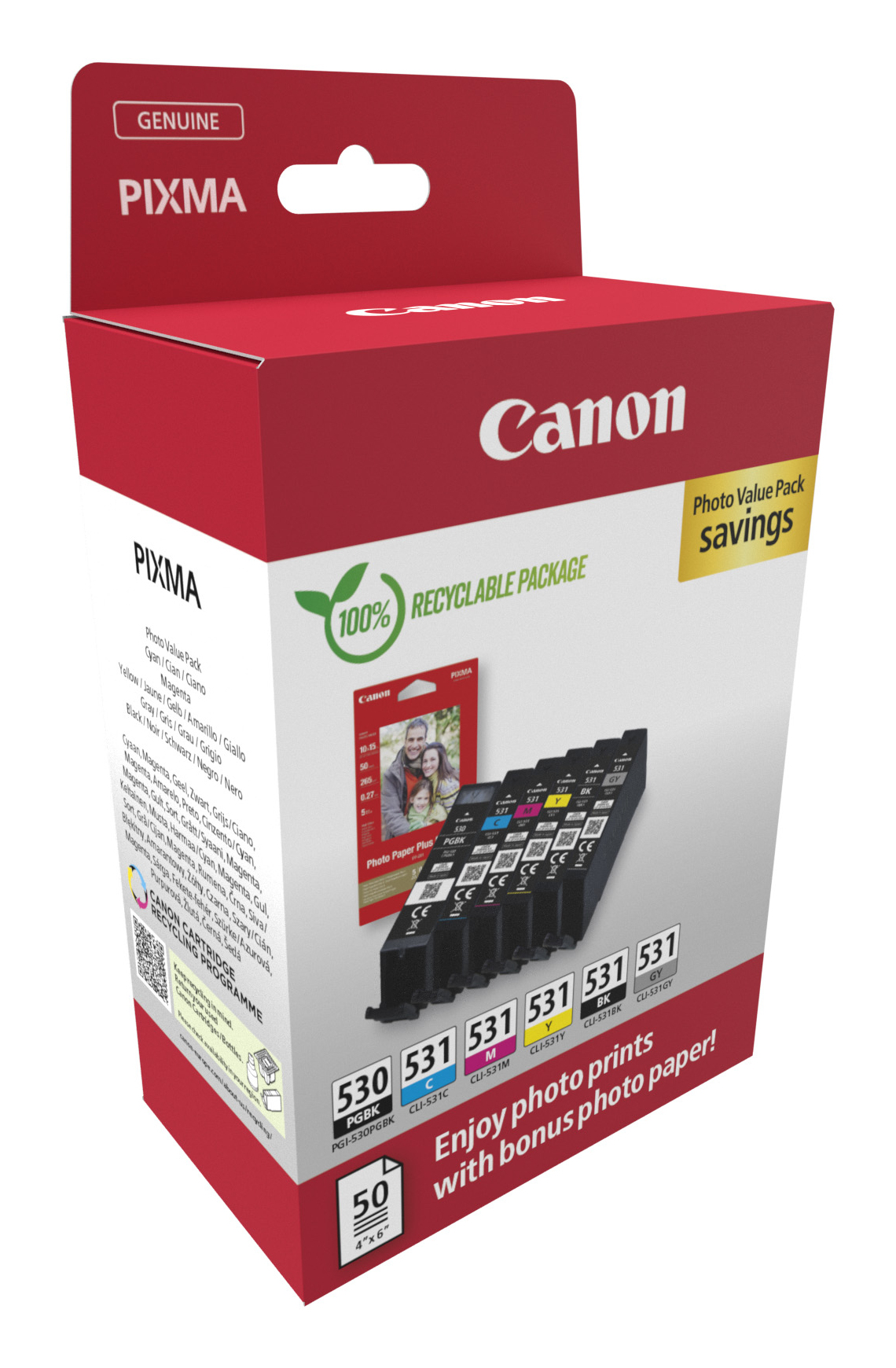 Canon PGI-530/CLI-531 PVP cartouche dencre 6 pi�ce(s) Original Noir, Cyan, Gris, Magenta, Photo noire, Jaune